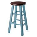 Winsome Winsome 65224 Ivy 24 in. Counter Stool; Walnut & Light Blue 65224